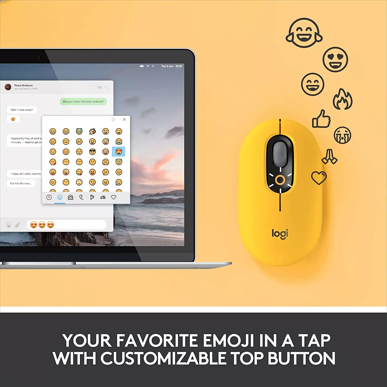 ماوس بی سیم لاجیتک مدل POP ٌWith Customizable Emoji