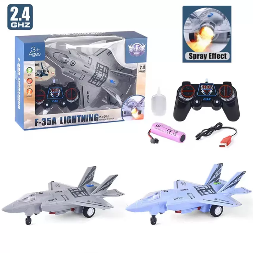 هواپیما بازی کنترلی مدل جت دودزا طرح F-35 LIGHTNING کد 3-660 مجموعه دو عددی