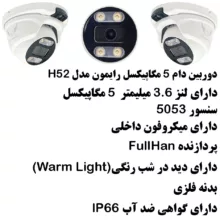 پک سیستم امنیتی دوربین مداربسته رایمون مدل 5 مگاپیکسل کد RP-5M-HI2T16C-01