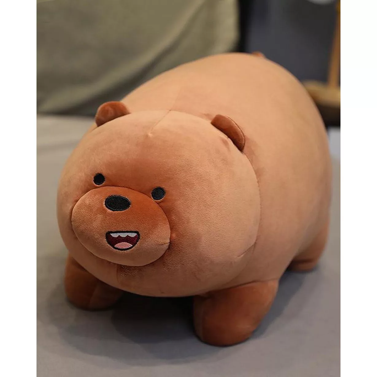 عروسک طرح خرس کله فندقی کد JIMI110 طول 45 سانتی‌متر مجموعه 3 عددی