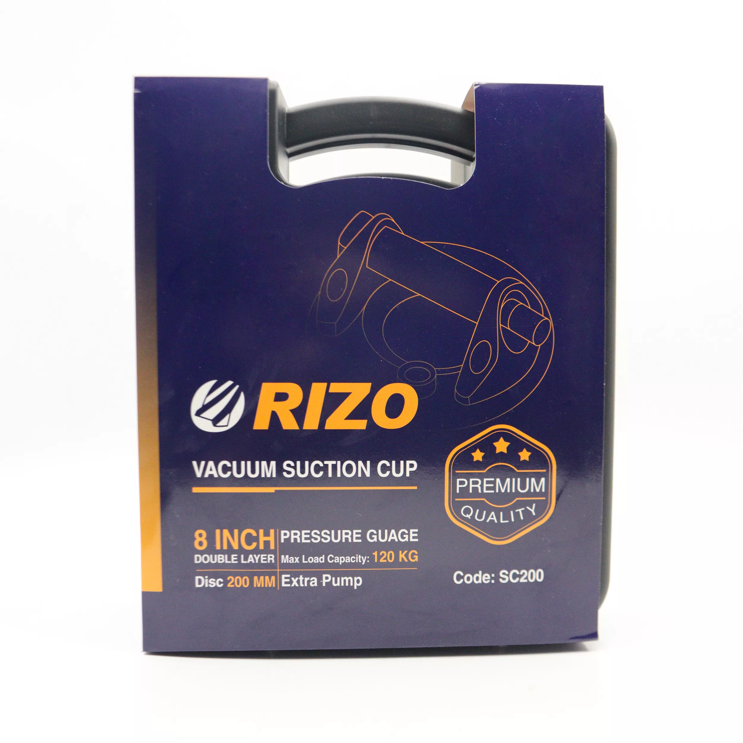 قاپک شیشه تک قلو ریزو مدل پمپی گییج دار کد YP-PLASTIC-SC200-8INCH