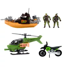 اسباب بازی جنگی مدل قایق طرح هلیکوپتر مجموعه 5 عددی