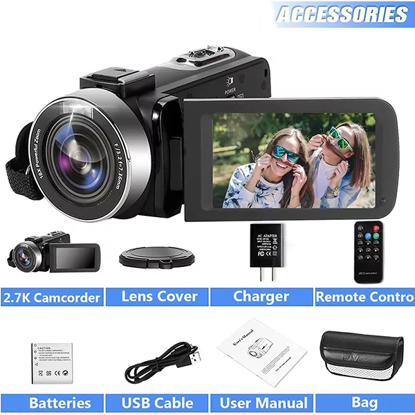 دوربین فیلم برداری مدل 2.7K Full HD 42MP 30FPS 18X