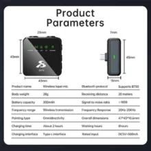 ست میکروفن بی سیم مدل SX10 Dual با درگاه اتصال Type-c