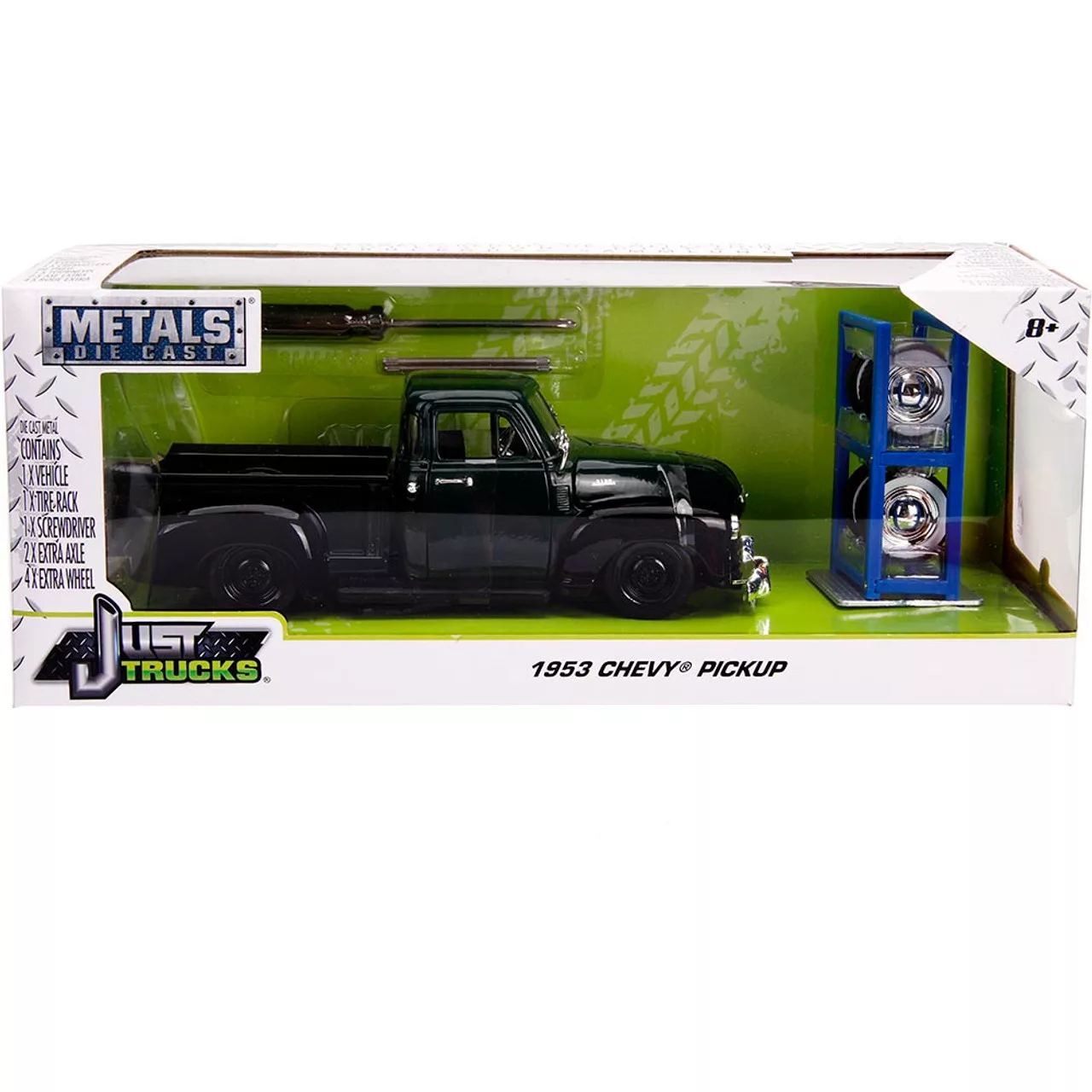 ماکت ماشین جادا مدل فلزی 1953 Chevrolet 3100 Pickup Truck Green with Extra Wheels