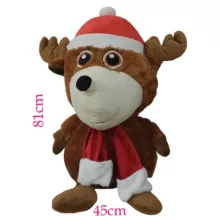 عروسک طرح گوزن مدل Santa Hat کد 871 ارتفاع 81 سانتی‌متر