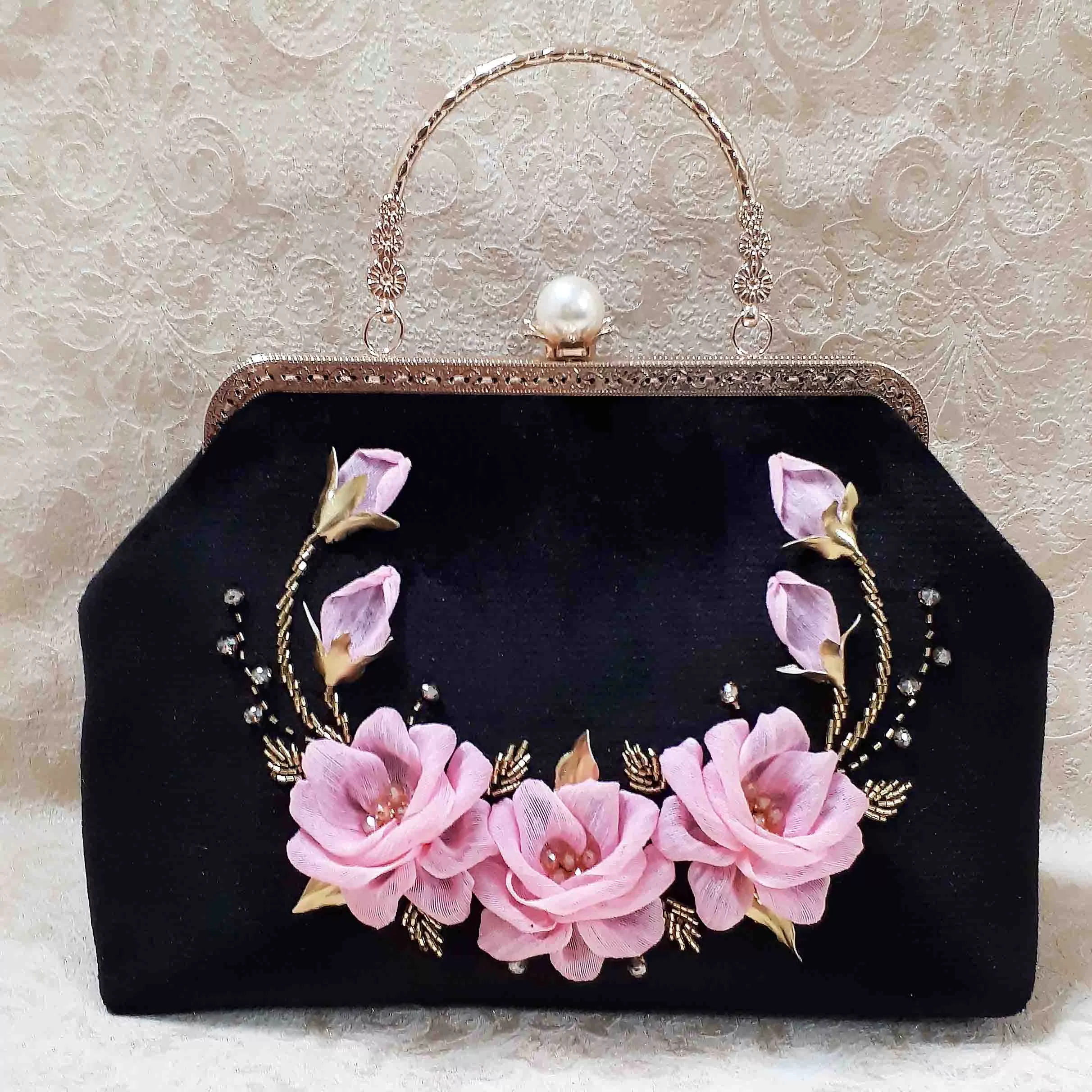 کیف مجلسی زنانه مدل روباندوزی بهاری