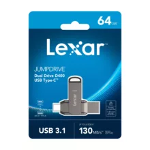 فلش مموری لکسار مدل JumpDrive® Dual Drive D400 USB 3.1 Type-C ظرفیت 64 گیگابایت
