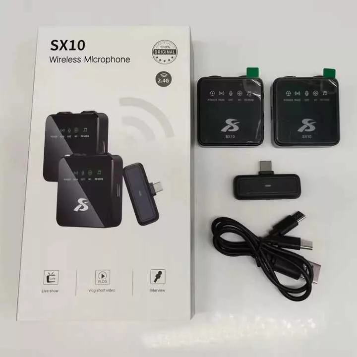 ست میکروفن بی سیم مدل SX10 Dual با درگاه اتصال Type-c