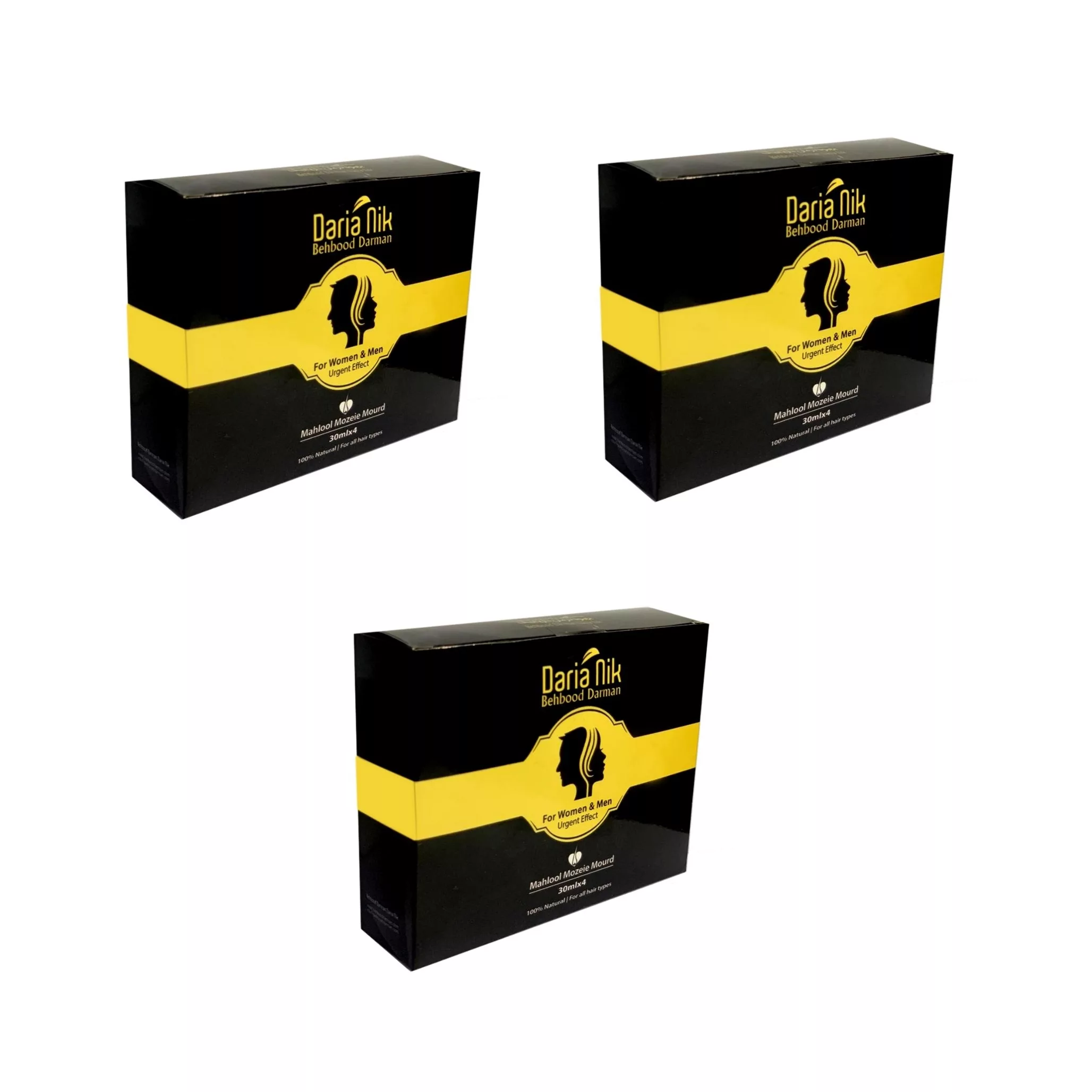 محلول ضدریزش و رفع سفیدی مو و ابرو بهبود درمان داریا نیک مدل Mourd حجم 30 میلی لیتر مجموعه 3 عددی