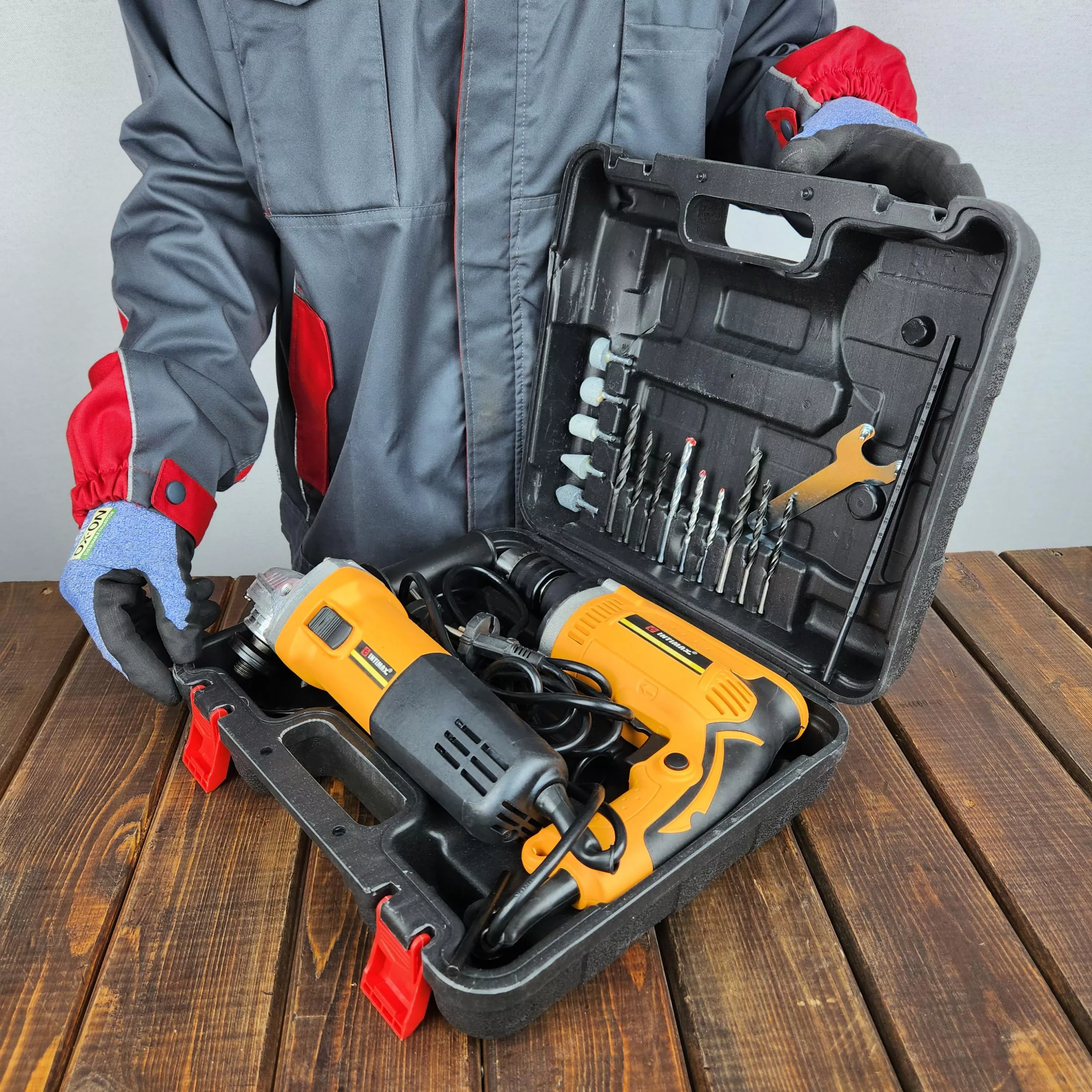 دریل و مینی فرز صنعتی اینتیمکس کد 0904 مجموعه دو عددی