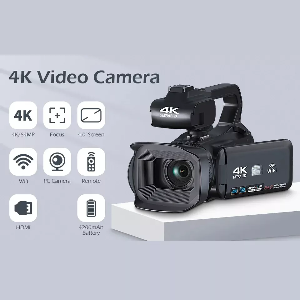 دوربین فیلم برداری مدل 4K Ultra HD 64MP Streaming 60fps With 64G SD Card