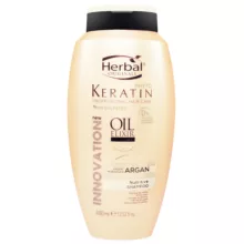 شامپو تقویت کننده و ترمیم کننده مو هربال مدل کراتین آرگان حجم 400 میلی لیتر