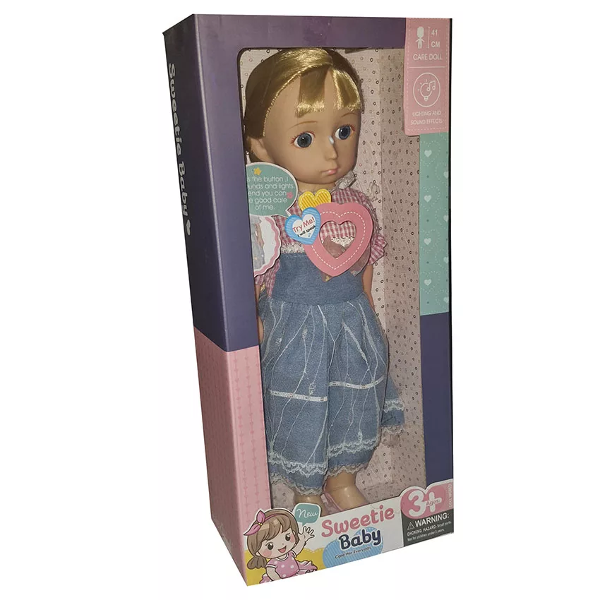 عروسک سوییت بیبی مدل دختر مزرعه طرح DOll world ارتفاع 41 سانتیمتر