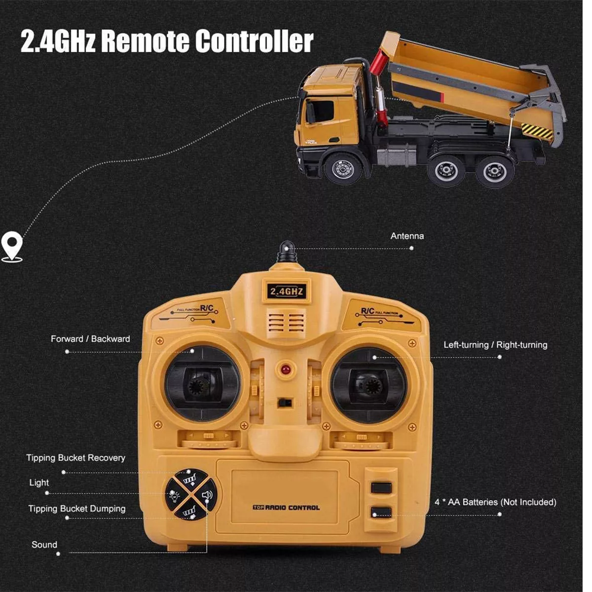 ماشین بازی کنترلی هوینا مدل Truck کد 1573