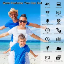 دوربین فیلم برداری مدل 4K Ultra HD 64MP Streaming 60fps With 64G SD Card