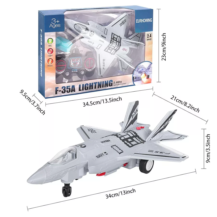 هواپیما بازی کنترلی مدل جت دودزا طرح F-35 LIGHTNING کد 3-660 مجموعه دو عددی
