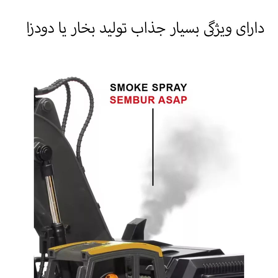 ماشین بازی کنترلی مدل جرثقیل بیل مکانیکی طرح 12 کانال دودزا کد 710-689 مجموعه 2 عددی