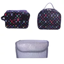 کیف لوازم آرایش و گریم زنانه کد 0011 مجموعه 3 عددی