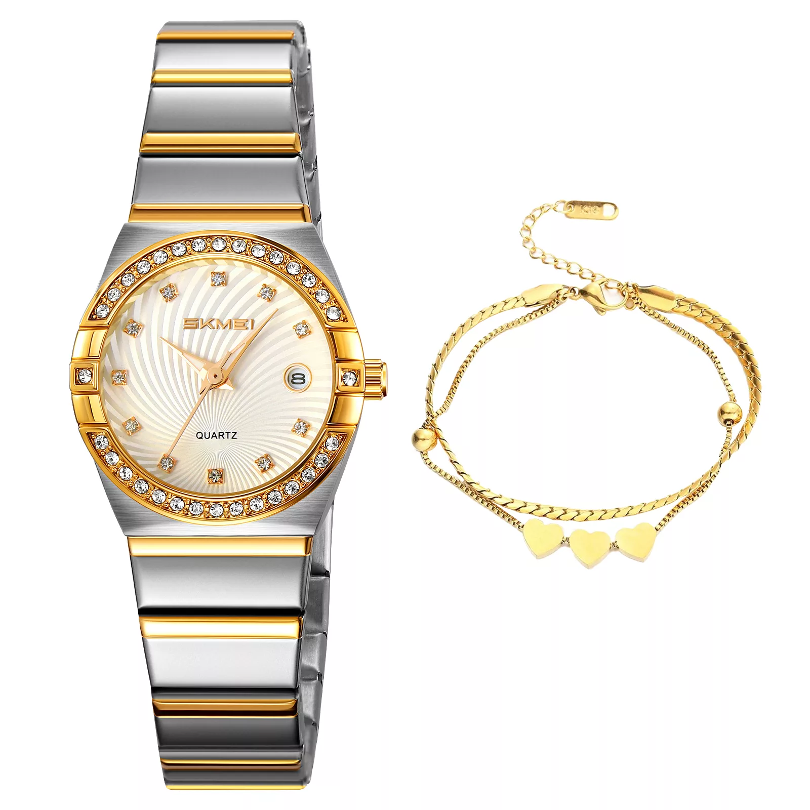 ساعت مچی عقربه ای زنانه اسکمی مدل 2342TGD-Verganti به همراه دستبند