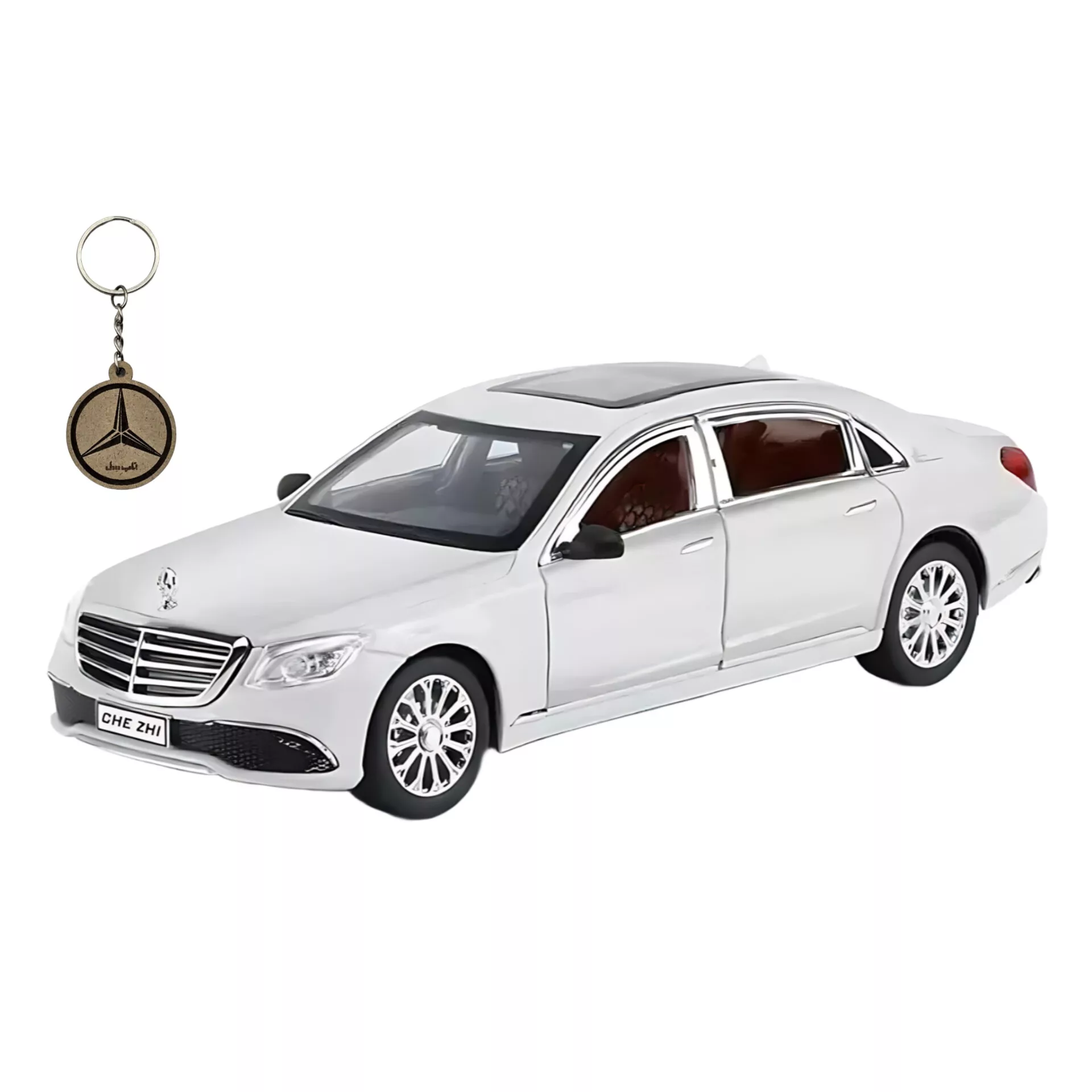 ماکت ماشین ناب سل مدل بنز فلزی سقف کهکشانی BENZ E300 به همراه جاسوییچی