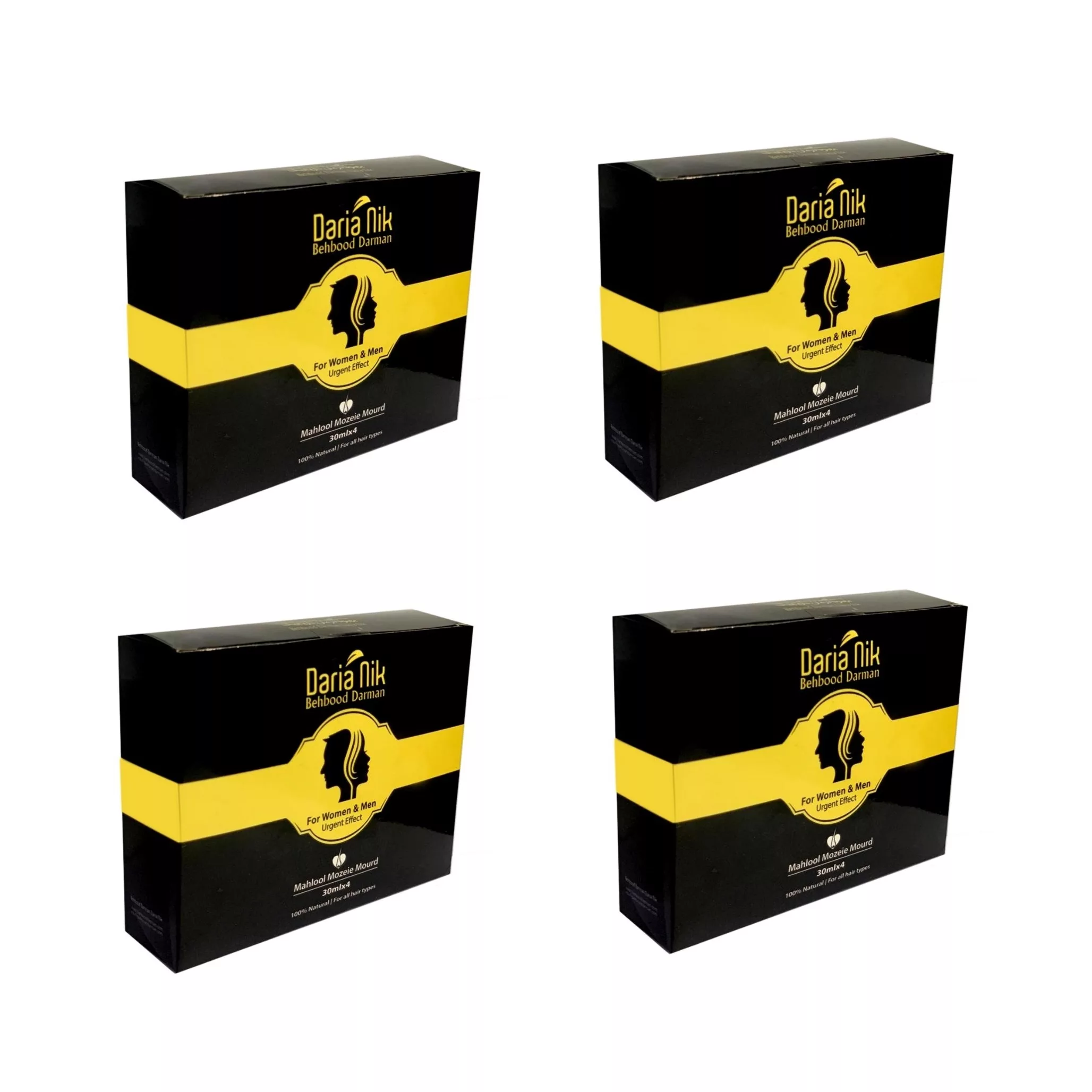 محلول ضد ریزش و رفع سفیدی مو و ابرو بهبود درمان داریا نیک مدل Mourd حجم 30 میلی لیتر مجموعه 4 عددی