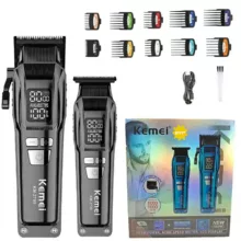 ماشین اصلاح موی سر و صورت شارژی کیمی مدل KM-2797-plus بسته 2 عددی