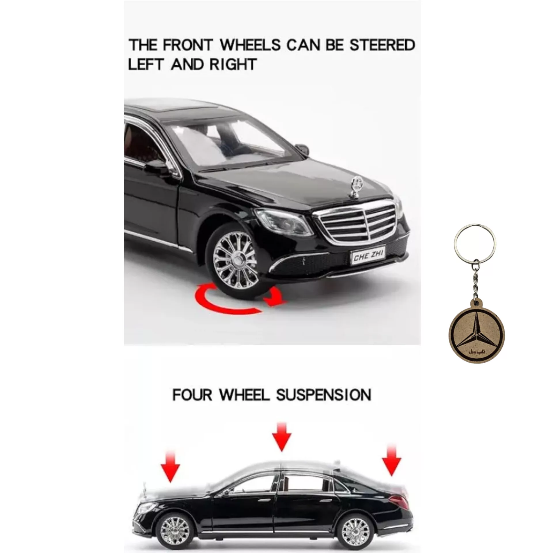 ماکت ماشین ناب سل مدل بنز فلزی سقف کهکشانی BENZ E300 به همراه جاسوییچی