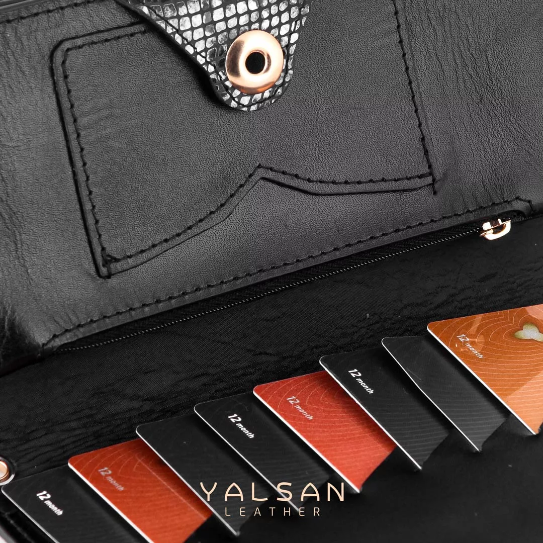 ست هدیه زنانه چرم یلسان مدل رادیس کد PRM-RTL-165-msk