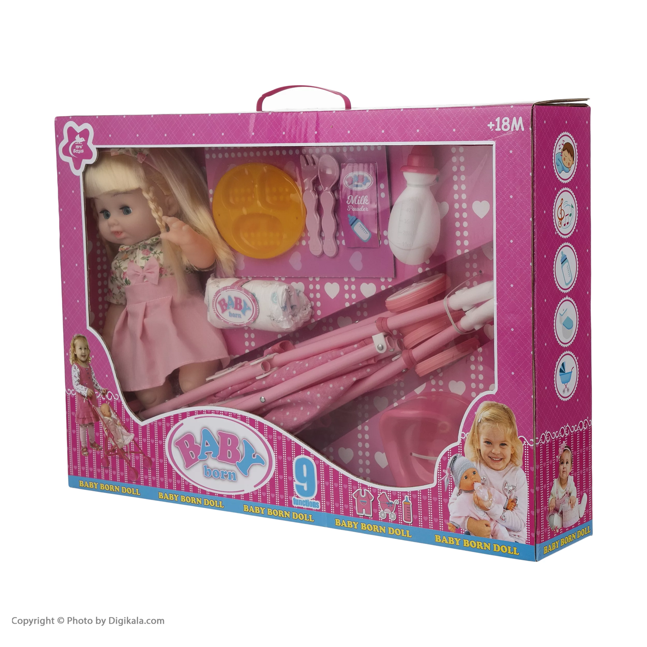 عروسک بیبی بورن طرح نوزاد مدل VSD20-1 ارتفاع 35 سانتی متر