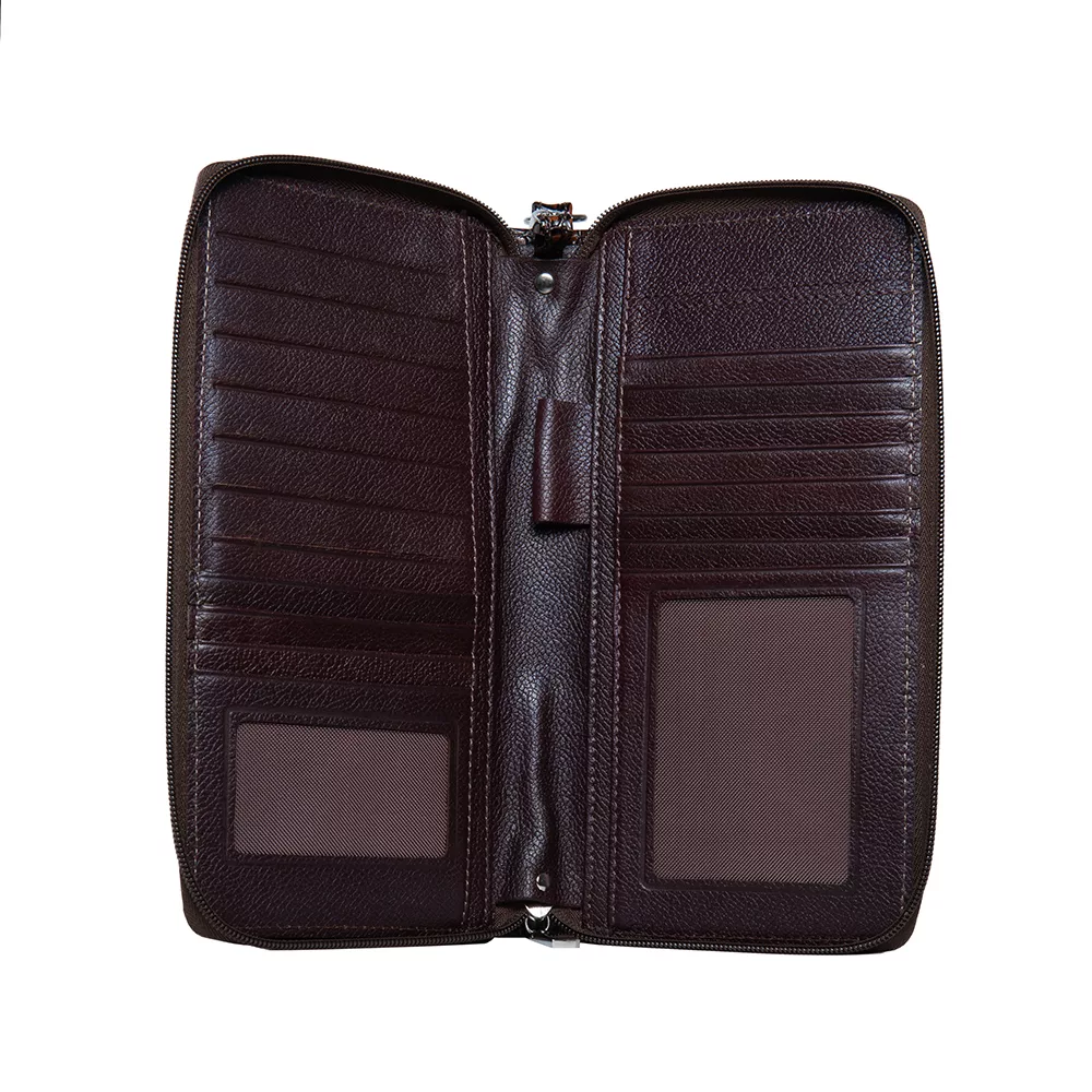 کیف دسته چک خانه چرم تبریز مدل دور زیپ