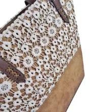 کیف رودوشی زنانه مدل گیپور و چرم