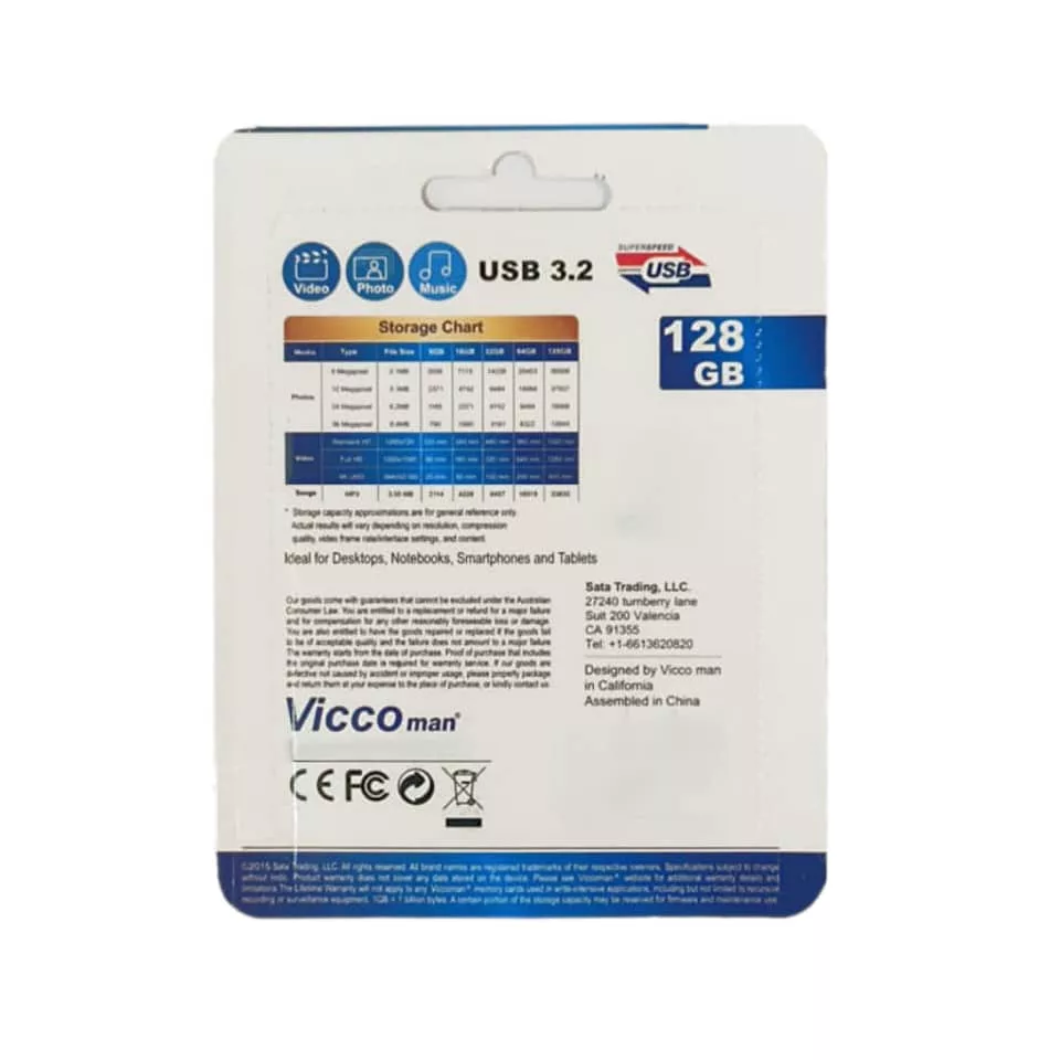 فلش مموری ویکومن مدل VC400 G ظرفیت 128 گیگابایت با رابط USB 3.2