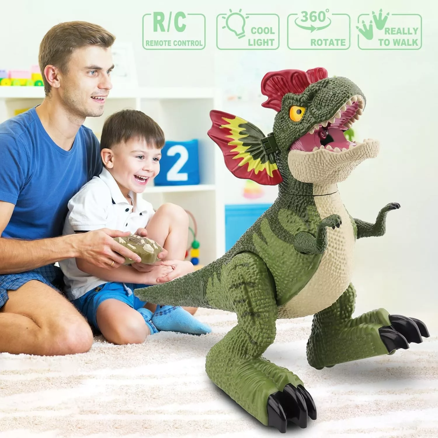 ربات کنترلی مدل دایناسور دودزا طرح Dilophosaurus