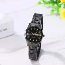 ساعت مچی عقربهای زنانه مدل کوارتز کلاسیک دی دیت بند استیل طرح تراش الماسی کد C1.9