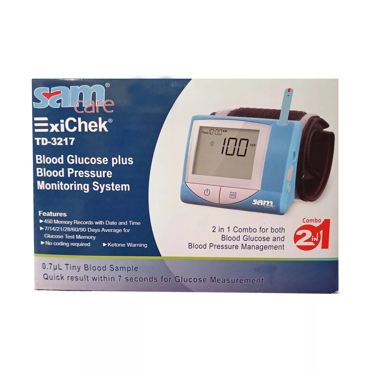 دستگاه تست قند خون و فشار سنج سام کر مدل TD-3217