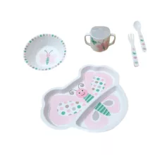 ظرف غذا کودک طرح پروانه مجموعه 5 عددی