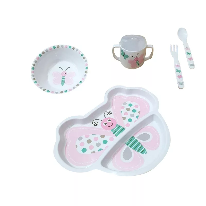 ظرف غذا کودک طرح پروانه مجموعه 5 عددی