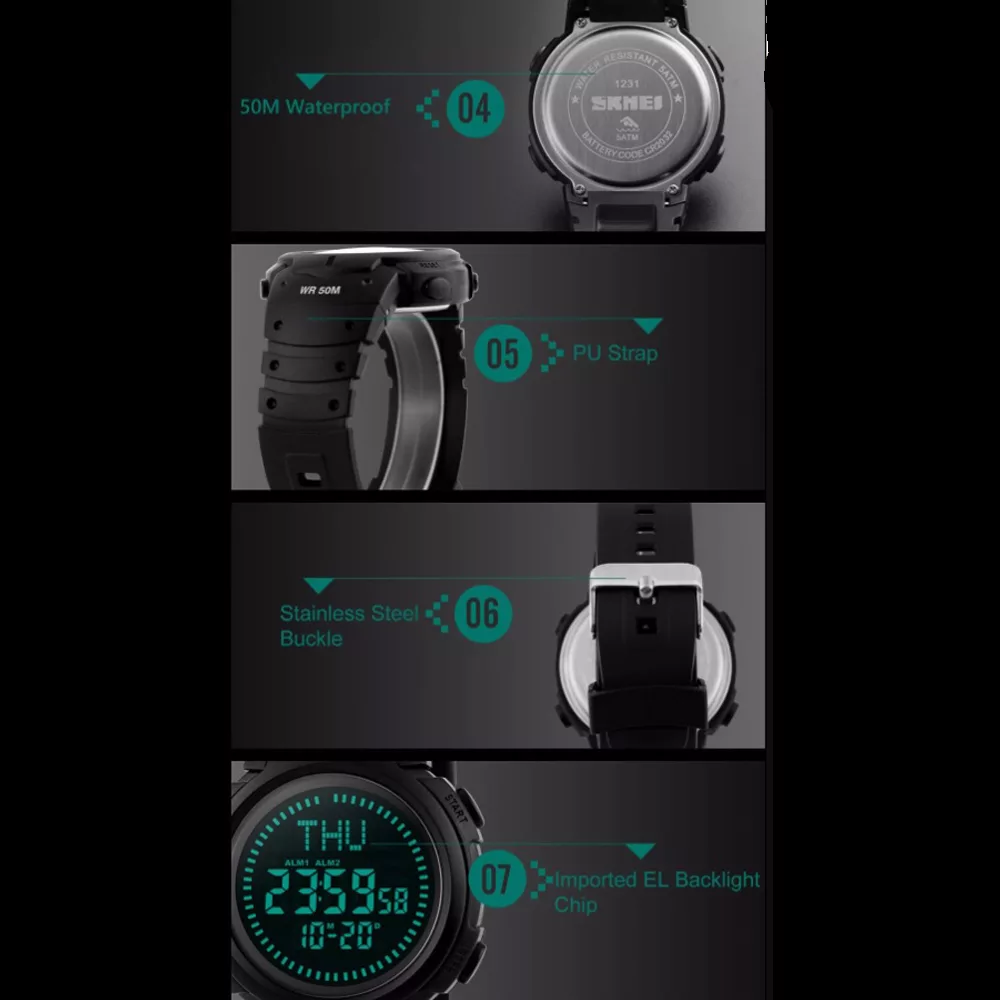 ساعت مچی دیجیتال اسکمی مدل 1231G