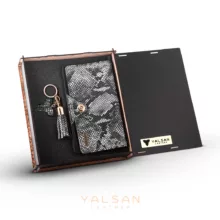 ست هدیه زنانه چرم یلسان مدل رادیس کد PRM-RTL-165-msk