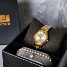 ساعت مچی عقربه ای زنانه اسکمی مدل 1620GD به همراه دستبند