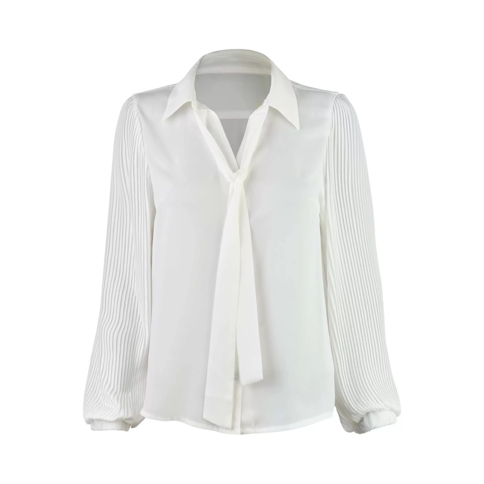 شومیز آستین بلند یقه برگردان زنانه مدل MDSS-CH1456 رنگ سفید