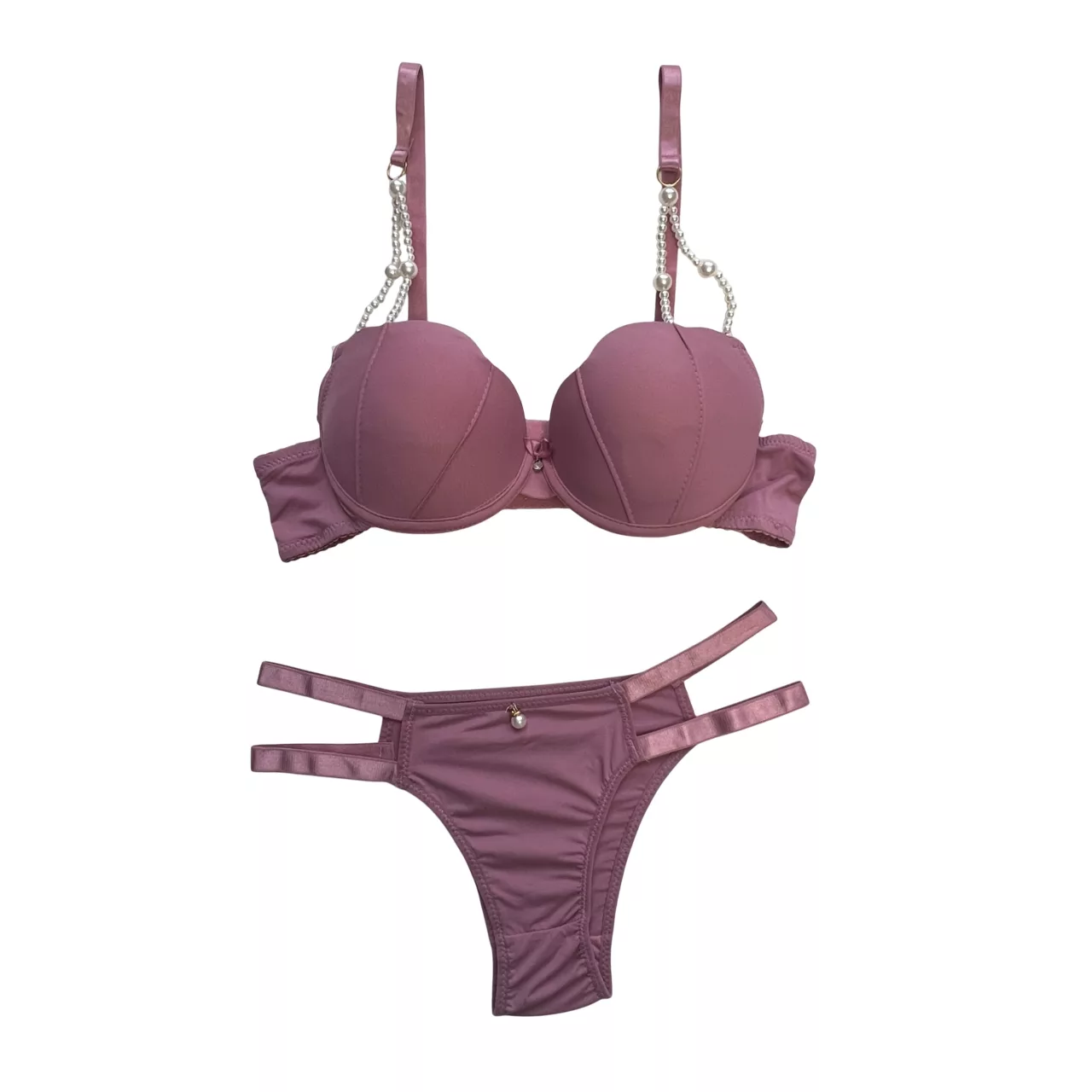 ست شورت و سوتین زنانه مدل هارنسی مرواریدی