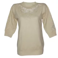 پلیور زنانه مدل گیپوری نگین دار ۳۴۳