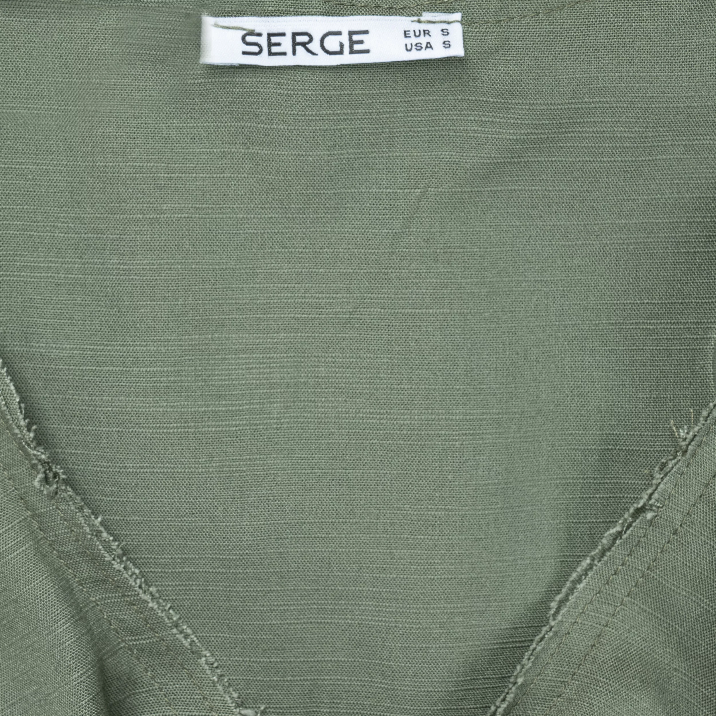 بلوز آستین تا روی شانه یقه گرد زنانه سرژه مدل 202653 رنگ سبز