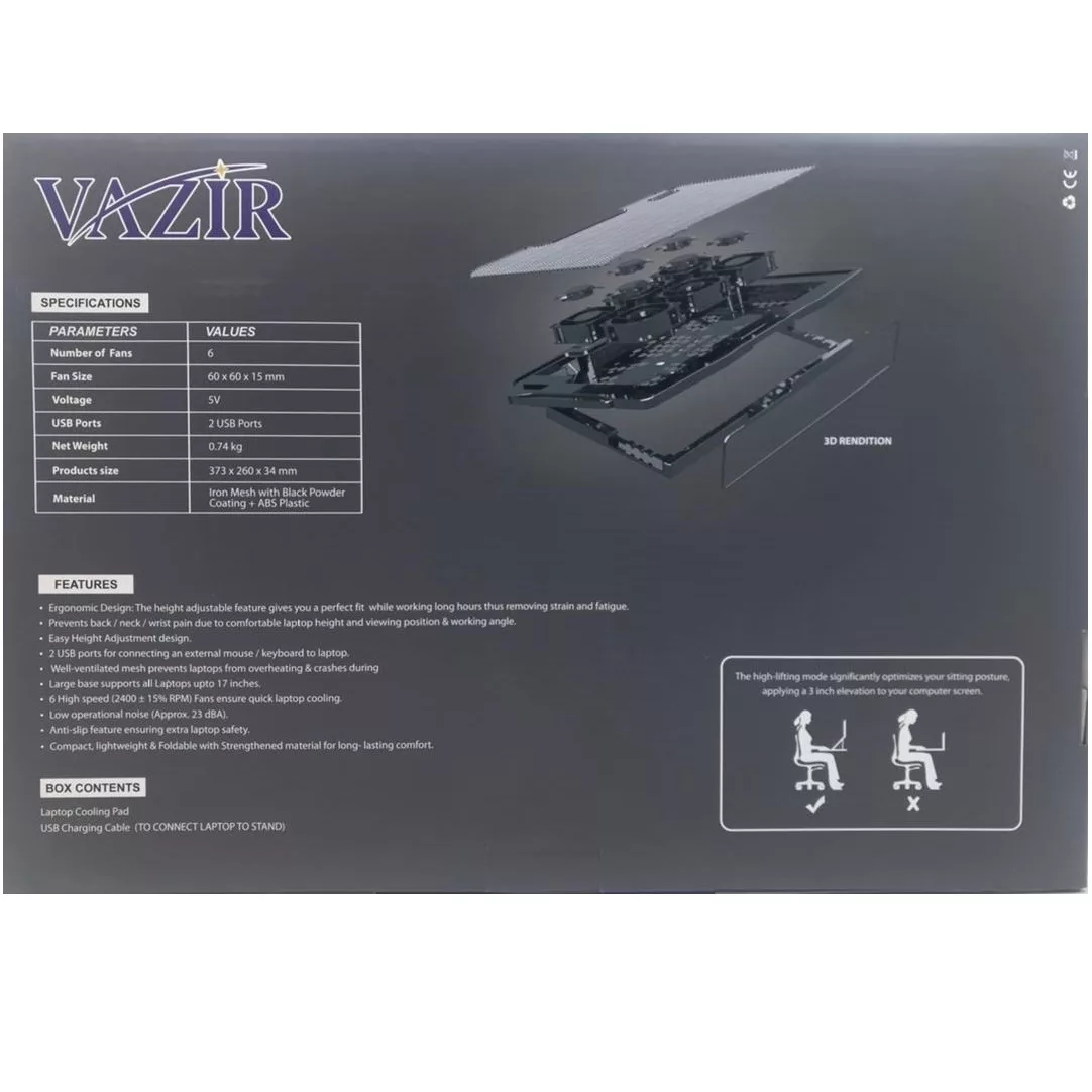 پایه خنک کننده لپ تاپ وزیر مدل H9