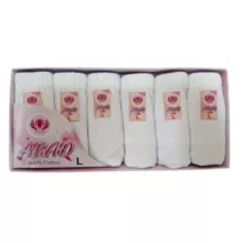 شورت زنانه مدل نخی رنگ سفید بسته ۶ عددی