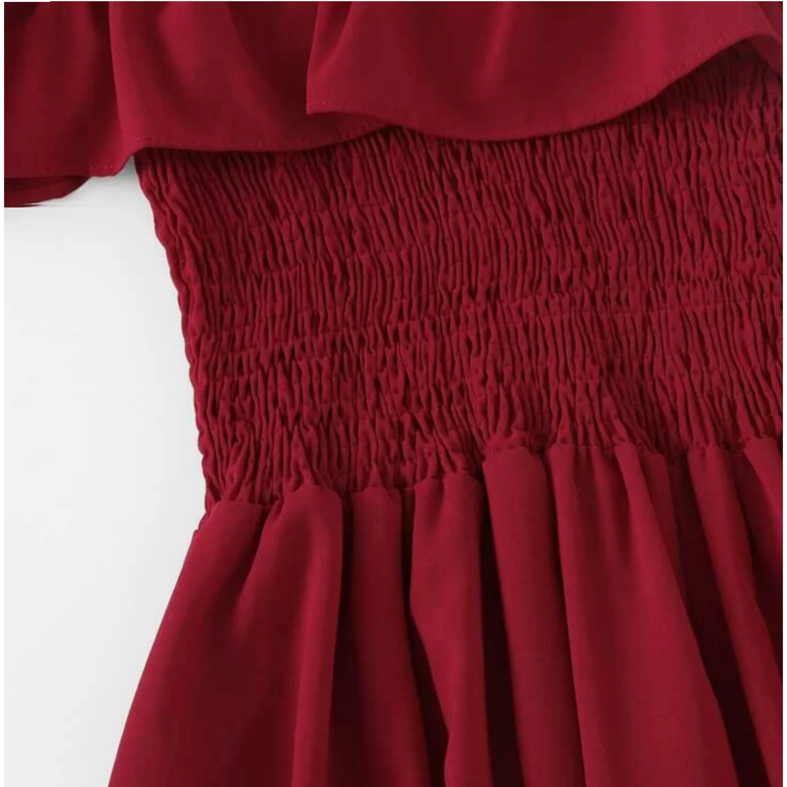 پیراهن زنانه مدل عروسکی رنگ زرشکی