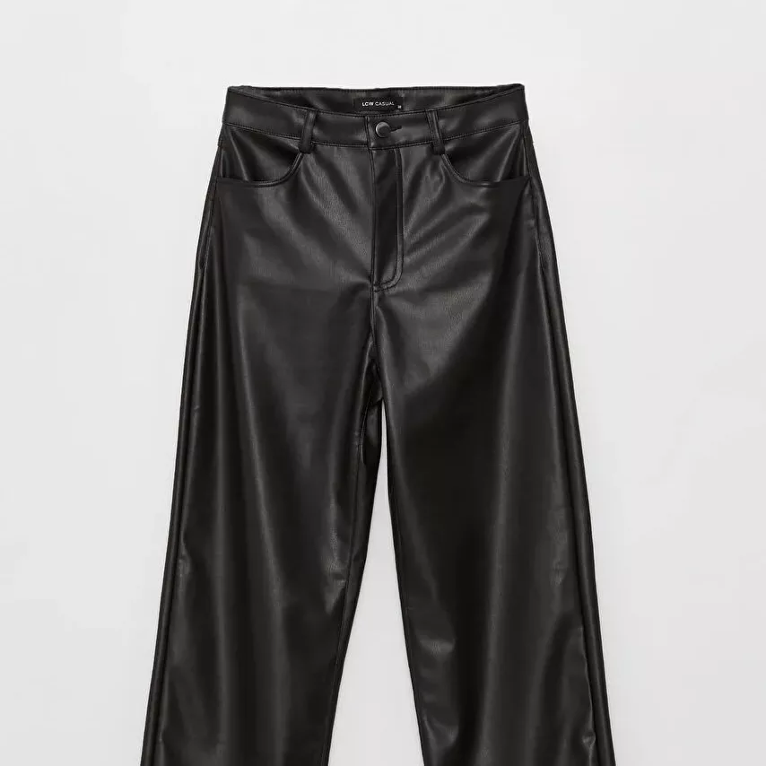 شلوار زنانه ال سی وایکیکی مدل چرم فیت افکت