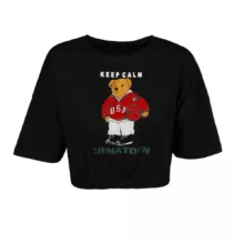 کراپ تی‌شرت آستین کوتاه زنانه مدل SB-SS-1635